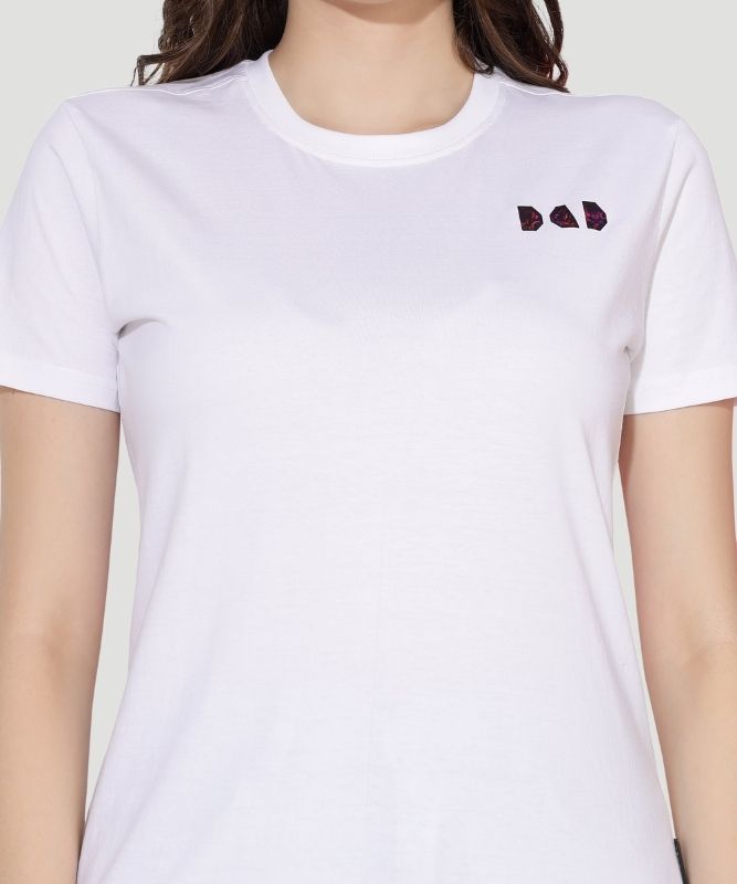Women's White Graphic Print Half Sleeves Regular Fit T-Shirt